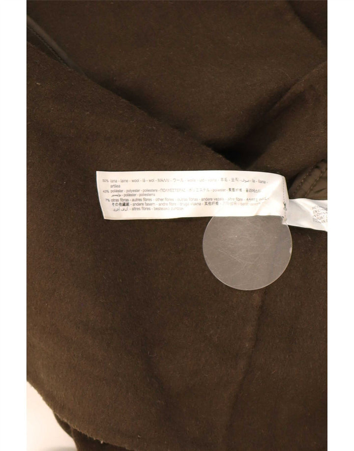 Zara Γυναικείο Μπουφάν blazer με διπλό στήθος UK 10 Small Khaki Wool