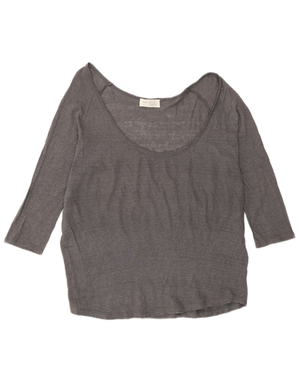 Zara Γυναικείο Μπλουζάκι 3/4 Μανίκι UK 16 Large Grey