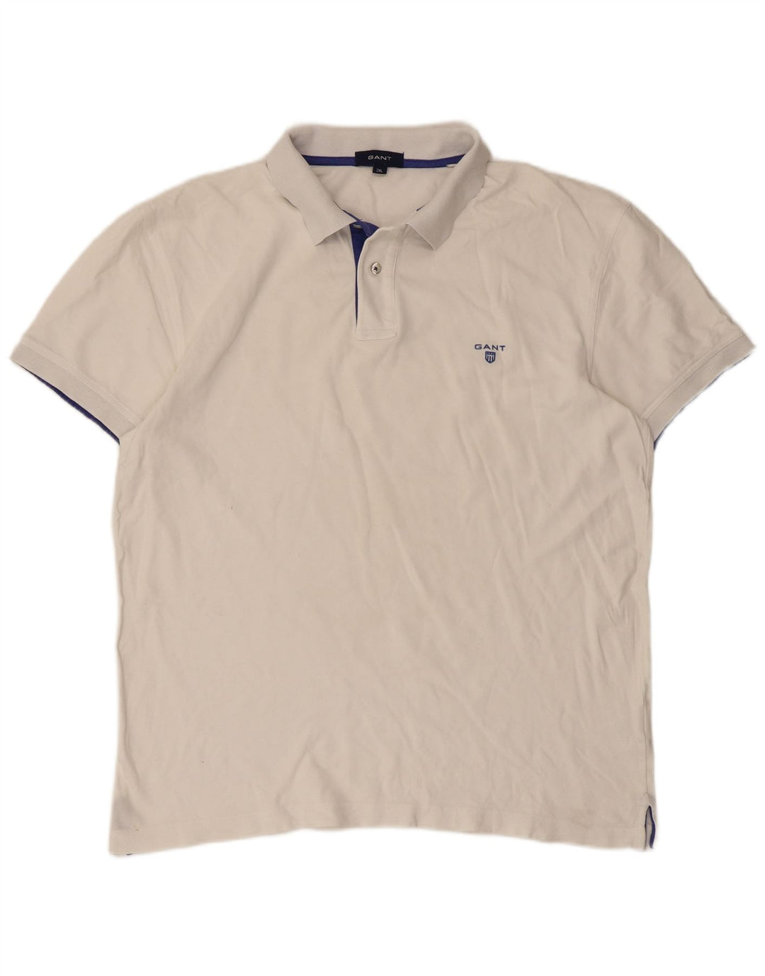 Ανδρικό μπλουζάκι πόλο Gant 2XL λευκό βαμβακερό Classic
