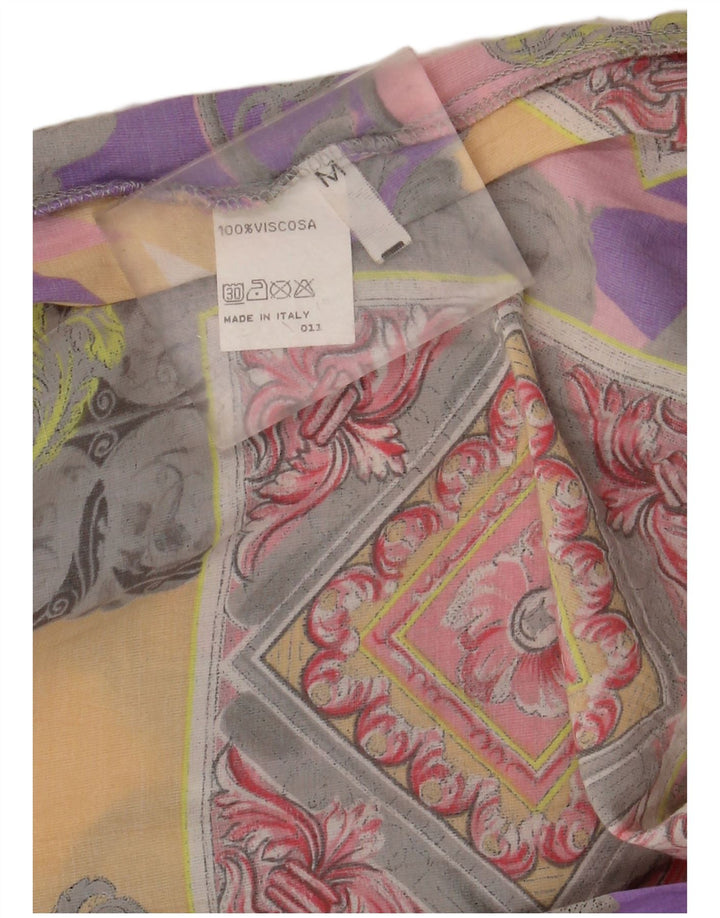 Vintage γυναικείο πουκάμισο μπλούζα UK 14 Medium πολύχρωμο Paisley Viscose