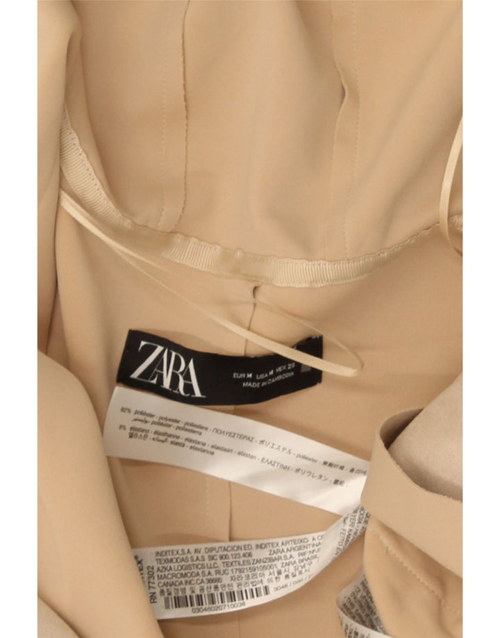 Zara Γυναικείο πανωφόρι με κουκούλα UK 14 Medium Beige Polyester