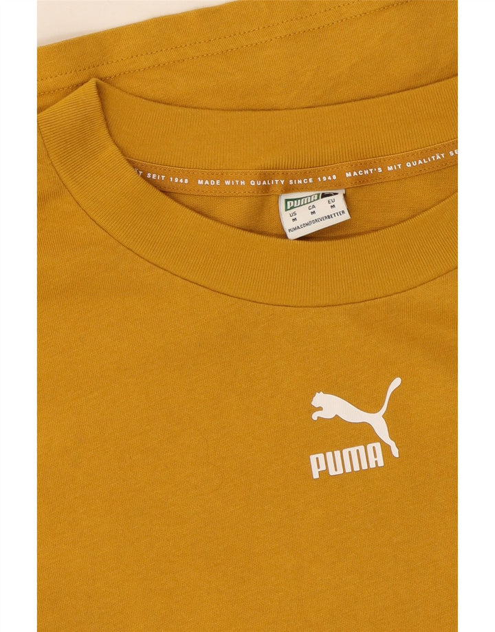 PUMA Mens T-Shirt Top Medium Yellow Vintage Puma and Second-Hand Puma from Messina Hembry 