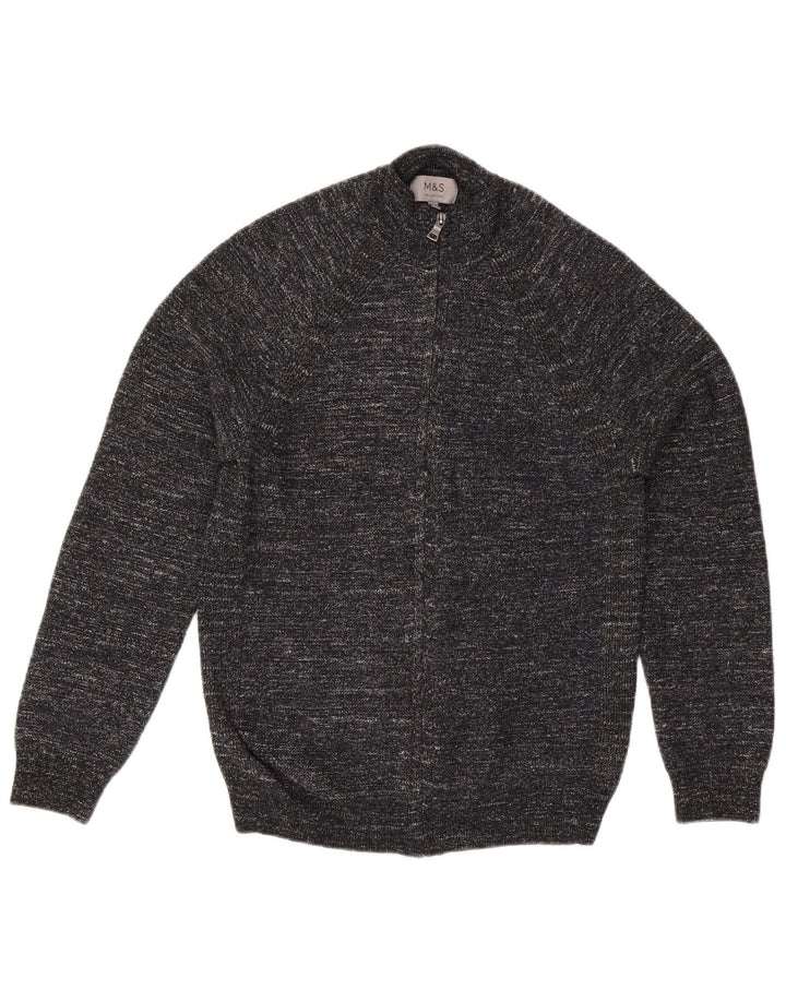 Ανδρικό πουλόβερ ζακέτα Marks & Spencer Small Polyester με μαύρες φλύκταινες
