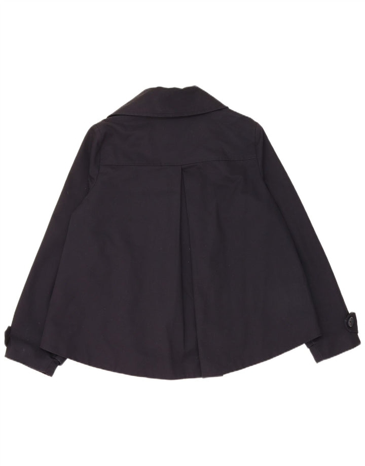 Les Copains Γυναικείο παλτό μπιζελιού UK 10 Small Navy Blue Cotton