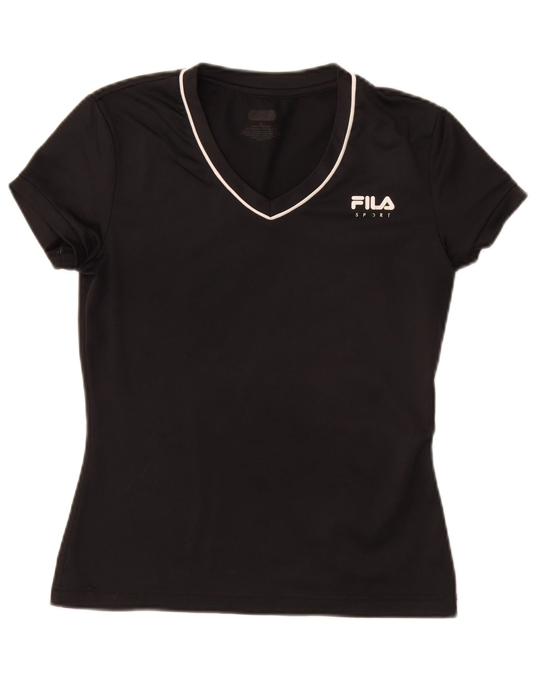 FILA Γυναικείο T-Shirt Top UK 6 XS Μαύρο
