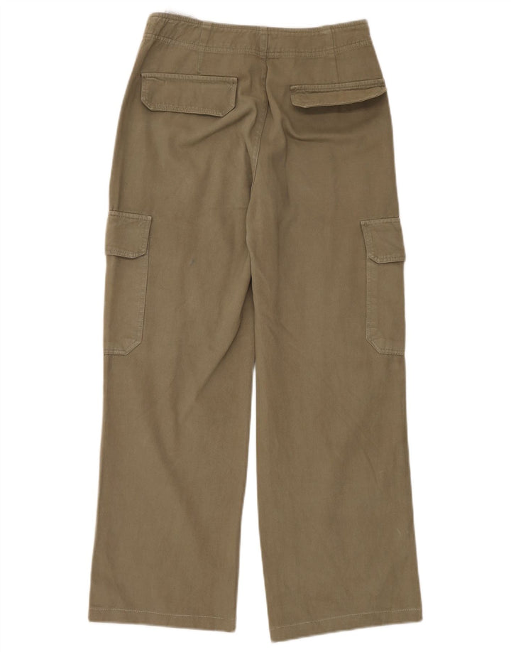 Zara Γυναικείο ίσιο παντελόνι Cargo EU 38 Small W28 L26 Χακί βαμβακερό