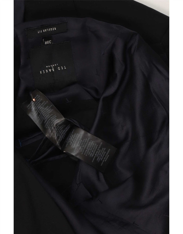 Ted Baker Ανδρικό σακάκι με 2 κουμπιά κανονική εφαρμογή UK 38 μεσαίο μαύρο βαμβακερό