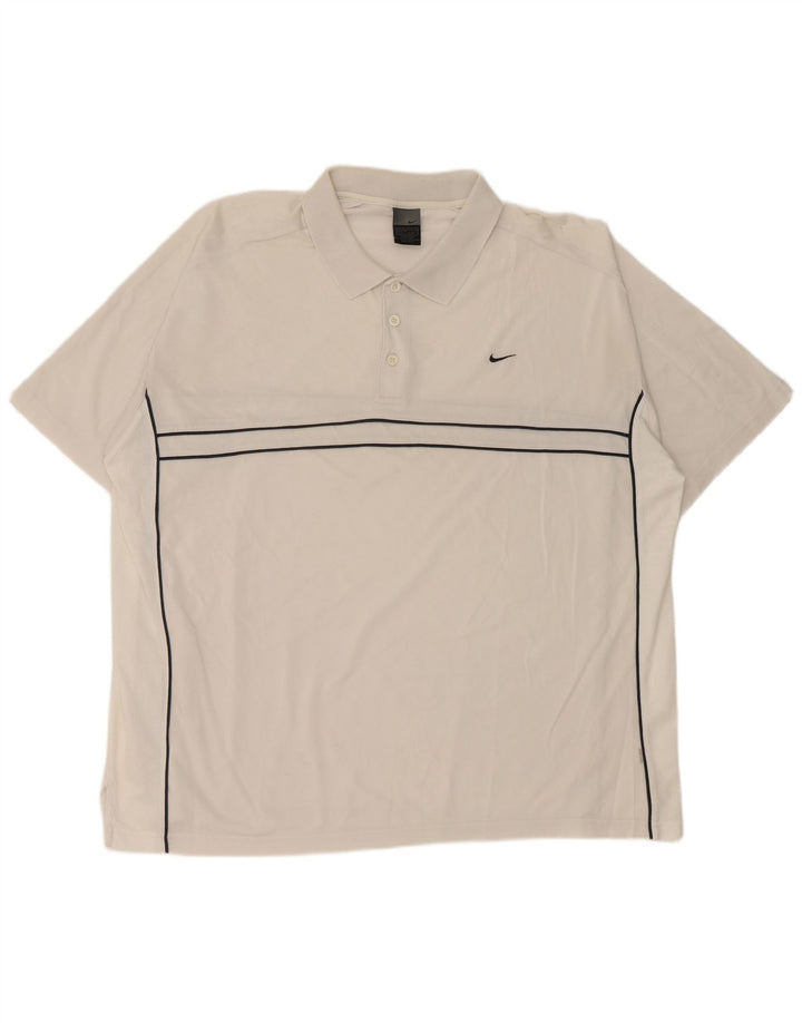 Ανδρικό μπλουζάκι πόλο Nike 2XL λευκό ριγέ