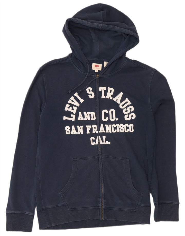 Ανδρικό πουλόβερ με κουκούλα με φερμουάρ LEVI'S μεσαίο μπλε βαμβακερό
