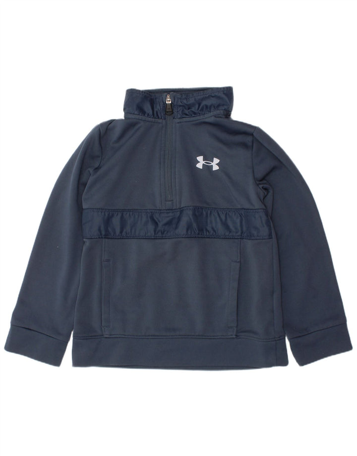 UNDER Armour Boys Φούτερ με φερμουάρ 5-6 ετών Navy Blue Polyester