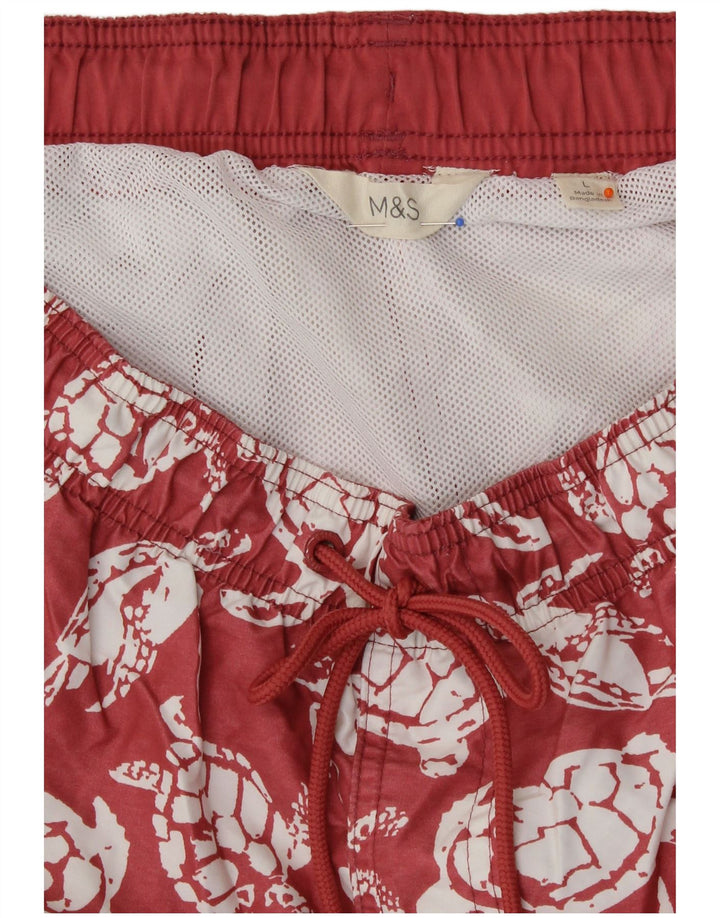 MARKS & SPENCER Mens Swimming Shorts Large Red Animal Print Polyester
