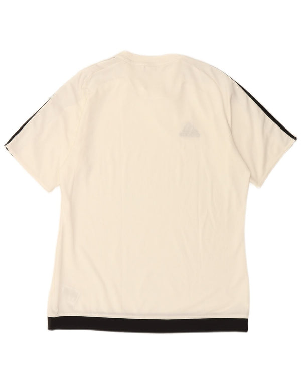 ADIDAS Mens Climalite T-Shirt Top Medium White Colourblock Polyester