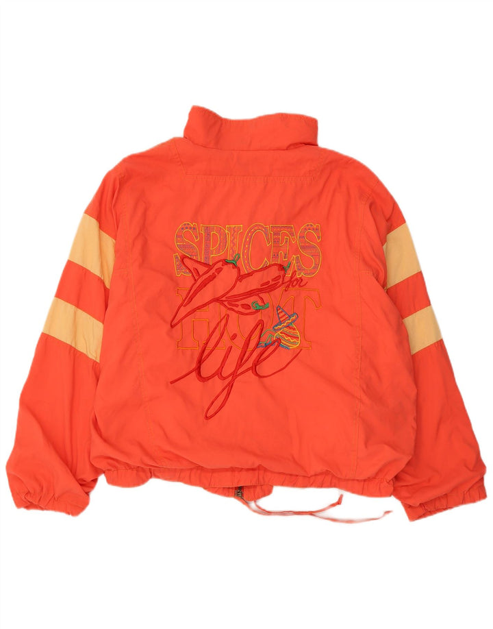 Γυναικεία αθλητική φόρμα VINTAGE Top Jacket UK 12 Medium Orange Colourblock