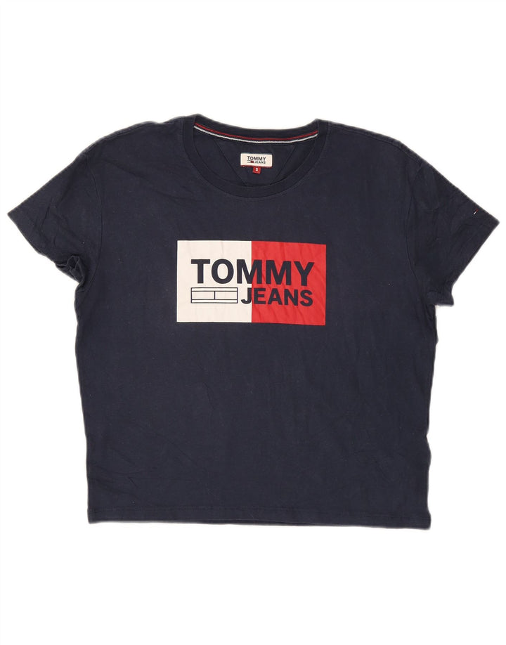 TOMMY HILFIGER Γυναικείο υπερμεγέθη γραφικό μπλουζάκι Top 10 Small Navy Blue