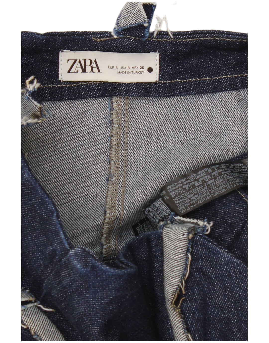 Zara Γυναικεία τζιν φόρμα UK 8 Small Navy Blue Cotton