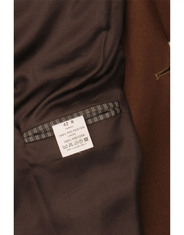 ROBBIE Ανδρικό σακάκι σακάκι με 3 κουμπιά UK 42 XL καφέ πολυεστέρας