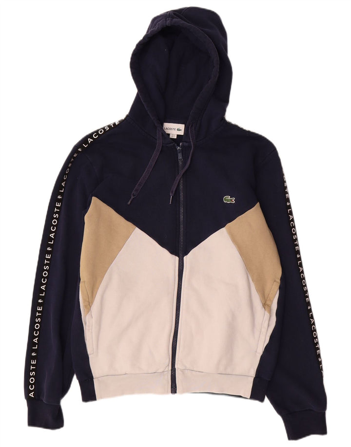 Ανδρικό πουλόβερ Lacoste με φερμουάρ με κουκούλα μεγέθους 3 Μικρό μπλε ναυτικό χρώμα