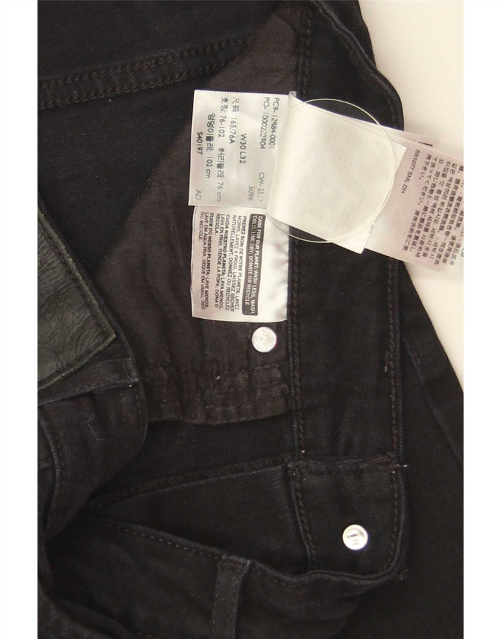 Levi's Womens 712 Slim Jeans W30 L32 Μαύρο βαμβακερό