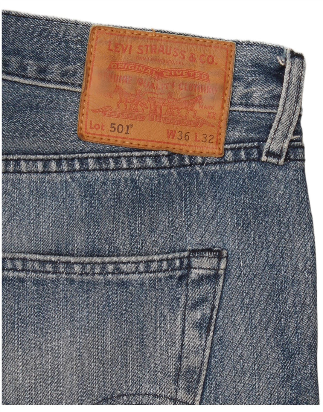 Levi's Mens 501 Straight Jeans W36 L32 Blue Cotton