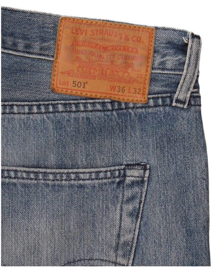 Levi's Mens 501 Straight Jeans W36 L32 Blue Cotton