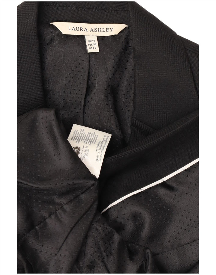 Laura Ashley Γυναικείο μπουφάν σακάκι 1 κουμπιού UK 10 Small Black Wool