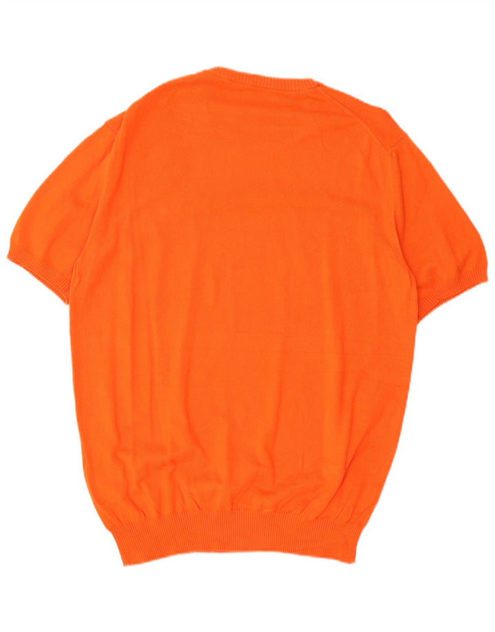 Ανδρικό πουλόβερ Bikkembergs Graphic Crew Neck Jumper μεγάλο πορτοκαλί βαμβακερό