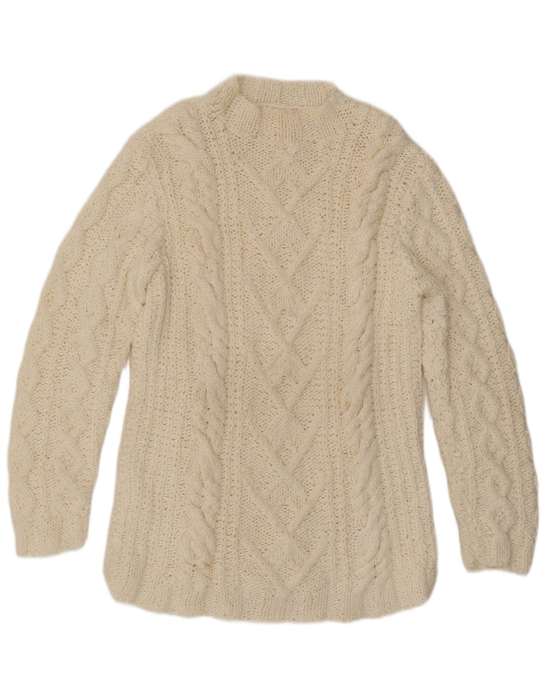 Γυναικείο πουλόβερ με λαιμό χελώνα VINTAGE UK 16 Large Off White