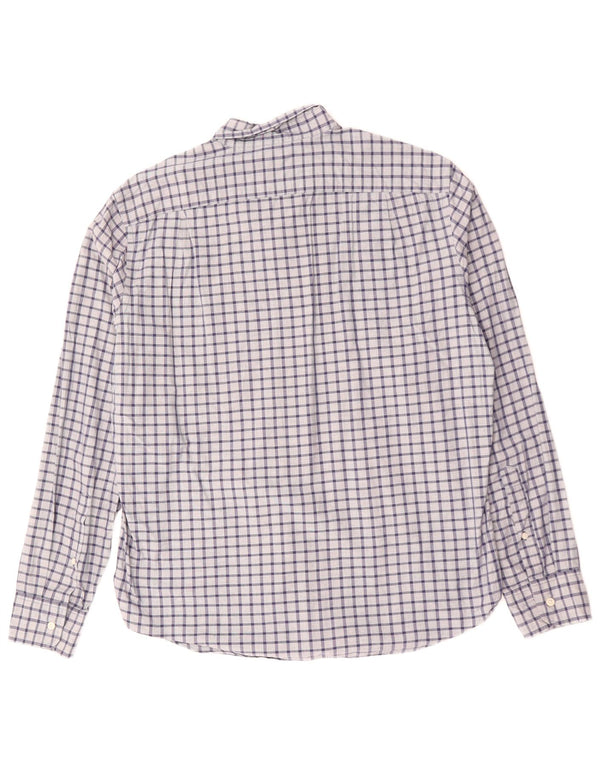 J. CREW Mens Slim Shirt Large Navy Blue Check Cotton