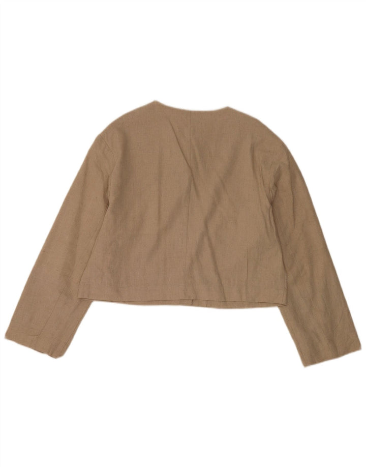Zara Γυναικείο σακάκι blazer 4 κουμπιών UK 14 Medium Beige Polyester