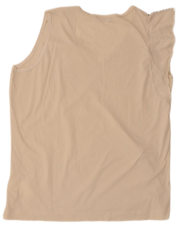Trussardi Jeans Γυναικείο T-Shirt Top UK 18 XL Beige βαμβακερό