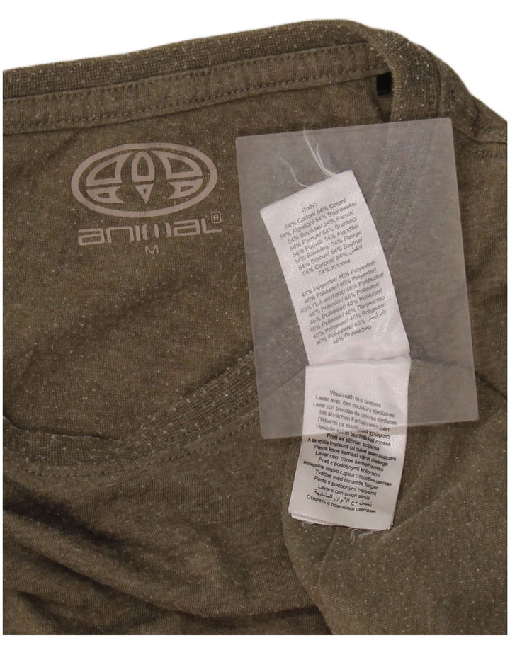 Ανδρικό γραφικό T-Shirt Animal Top Medium Khaki Βαμβάκι