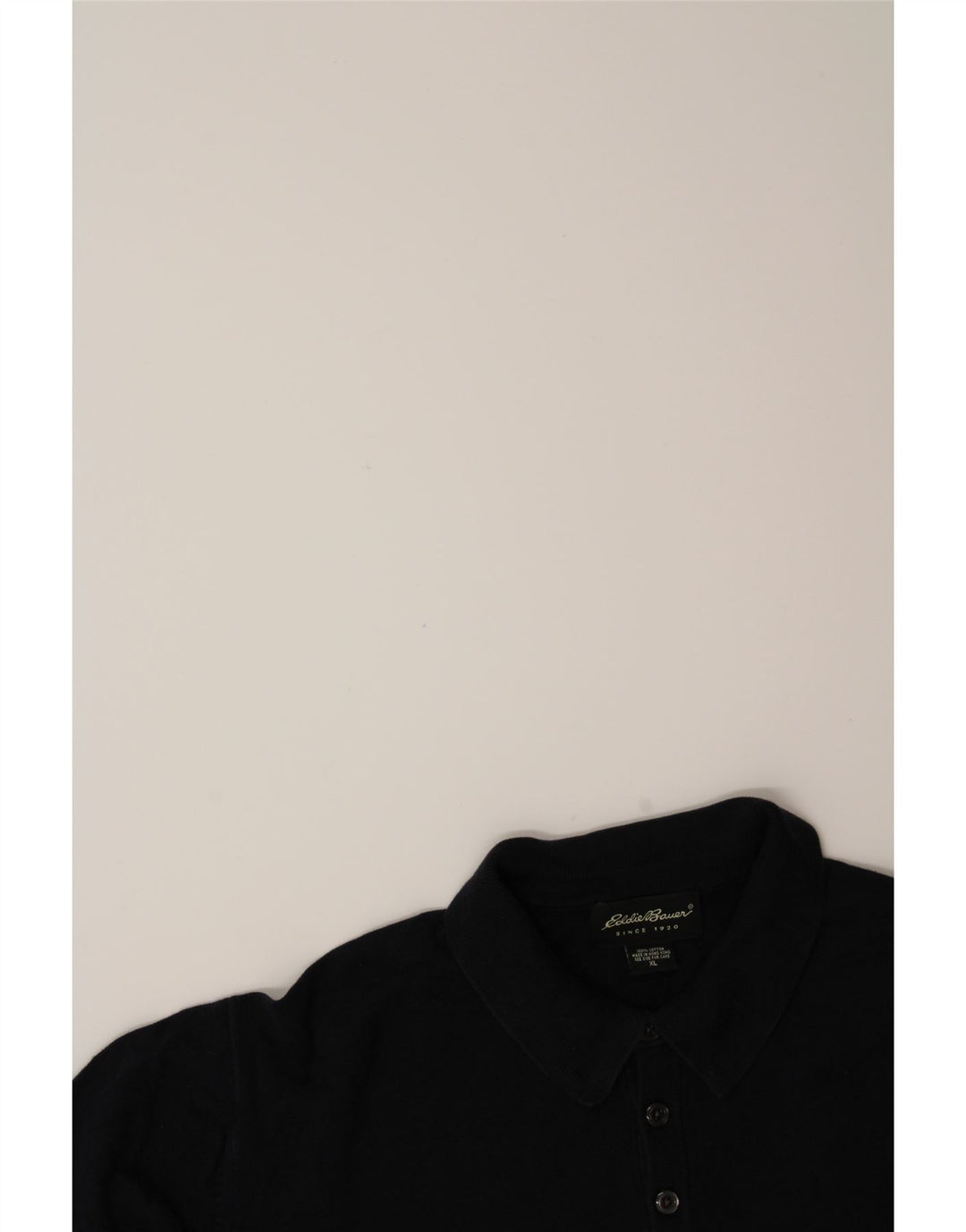 EDDIE BAUER Mens Polo Shirt XL Navy Blue Cotton Vintage Eddie Bauer and Second-Hand Eddie Bauer from Messina Hembry 