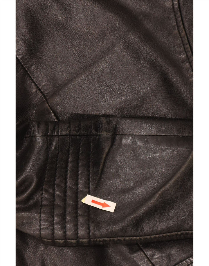 WHISTLES Γυναικείο Δερμάτινο Μπουφάν Biker UK 8 Small Black Leather