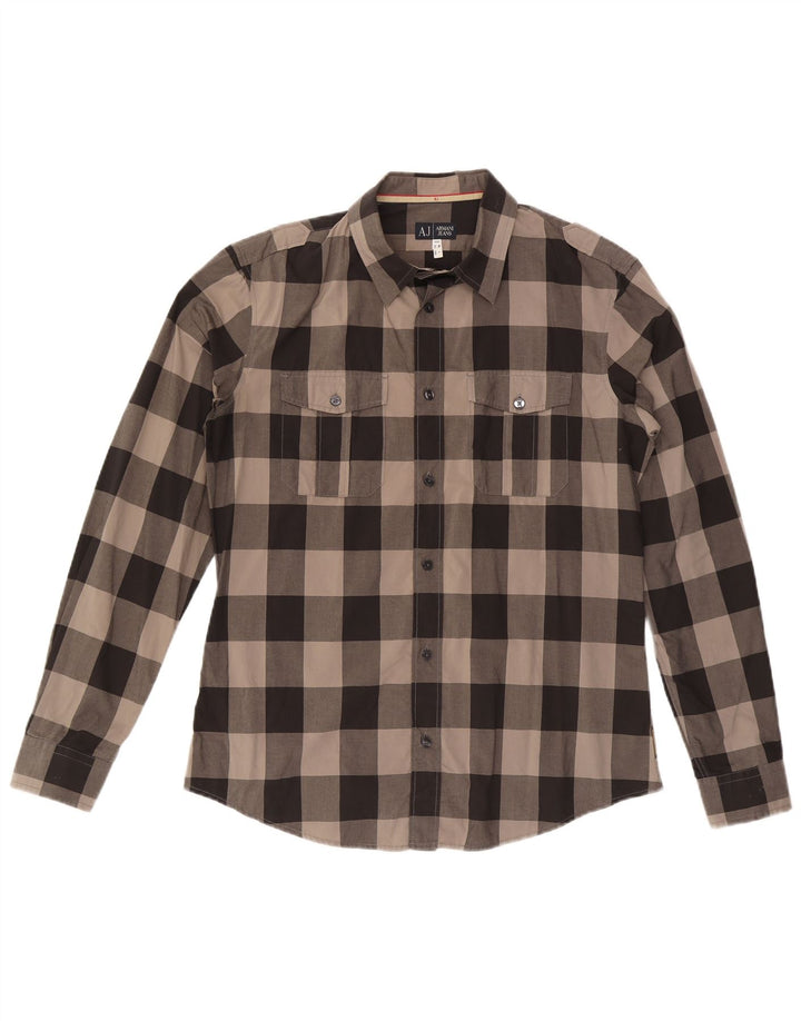 Armani Jeans Ανδρικό πουκάμισο μεγάλο γκρι βαμβακερό Gingham