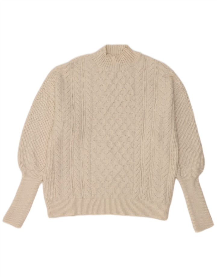 Marks & Spencer Γυναικείο πουλόβερ με λαιμό χελώνα UK 14 Medium White