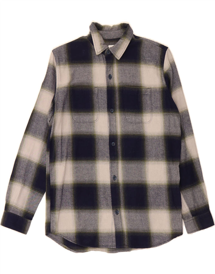 GAP Boys Flannel Shirt 15-16 Years  2XL Grey Check Cotton Vintage Gap and Second-Hand Gap from Messina Hembry 