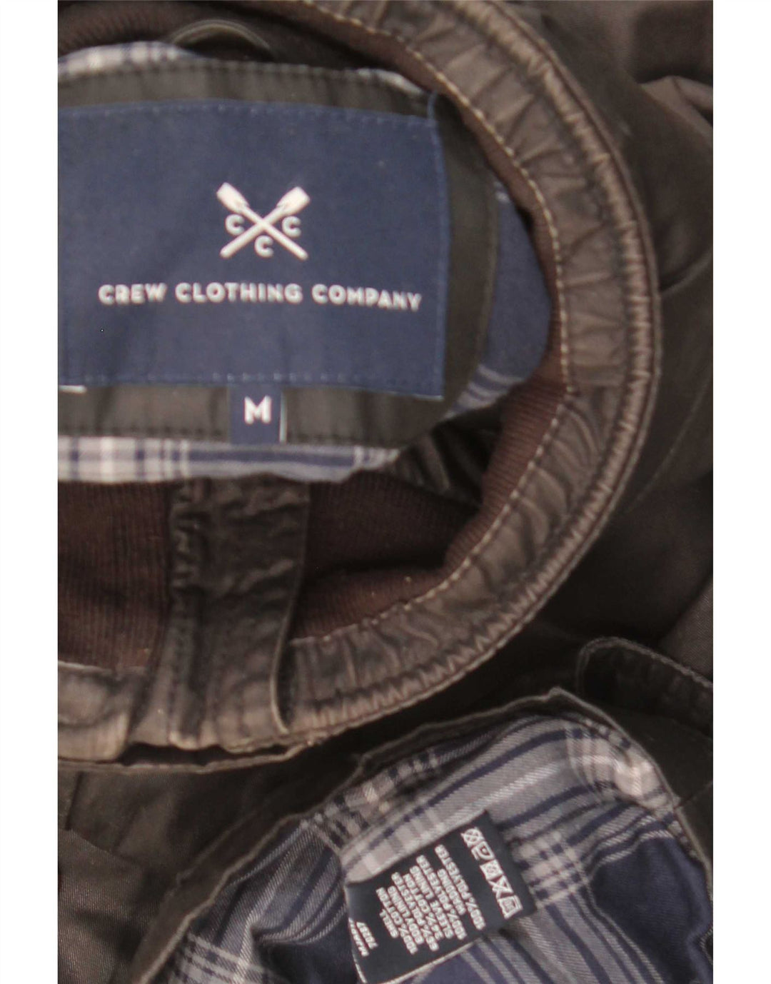 Crew Clothing Ανδρικό κερωμένο βαμβακερό μπουφάν UK 38 Medium Black Cotton