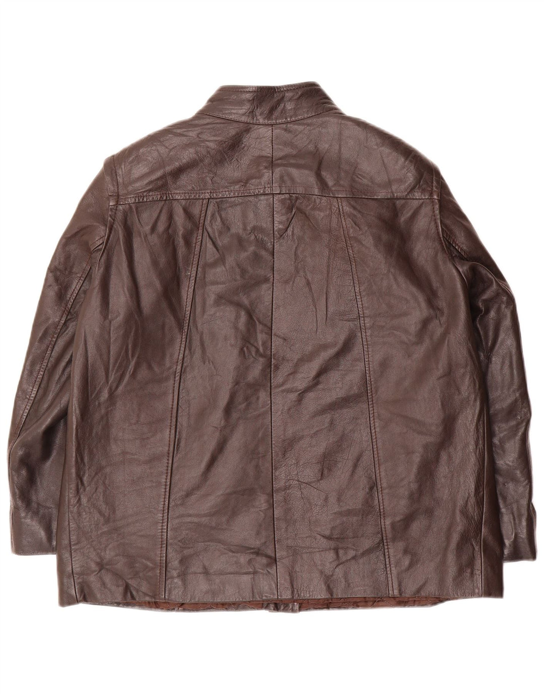 Vintage Γυναικείο Δερμάτινο Μπουφάν UK 18 XL Καφέ Δερμάτινο