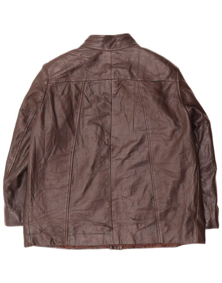 Vintage Γυναικείο Δερμάτινο Μπουφάν UK 18 XL Καφέ Δερμάτινο