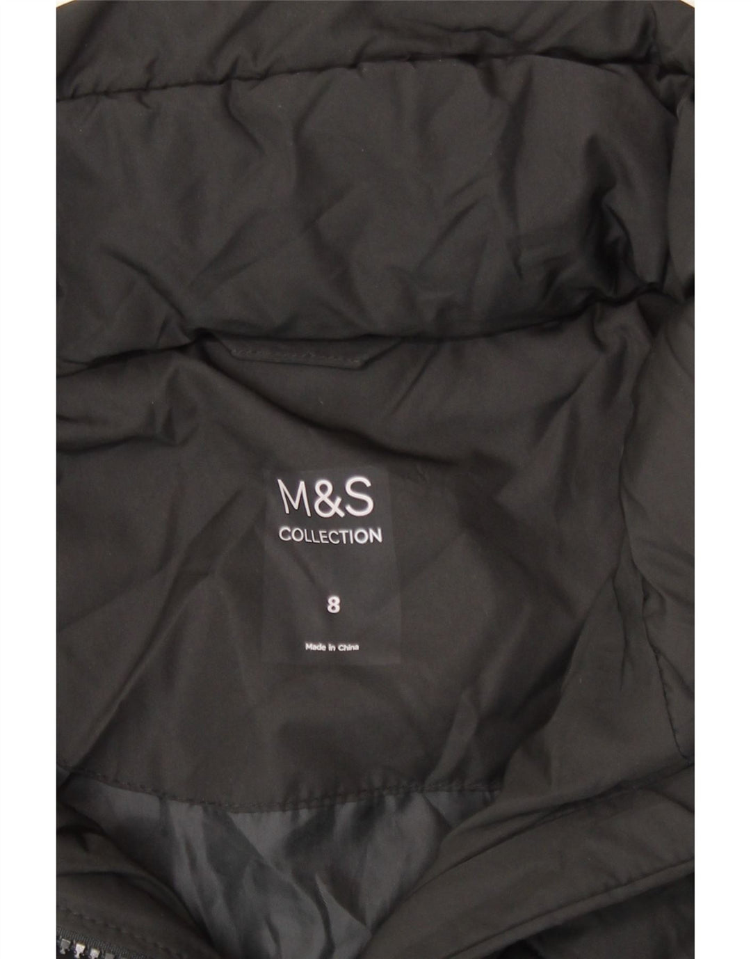 Marks & Spencer Γυναικείο μπουφάν με κουκούλα UK 8 μικρό μαύρο πολυεστέρα