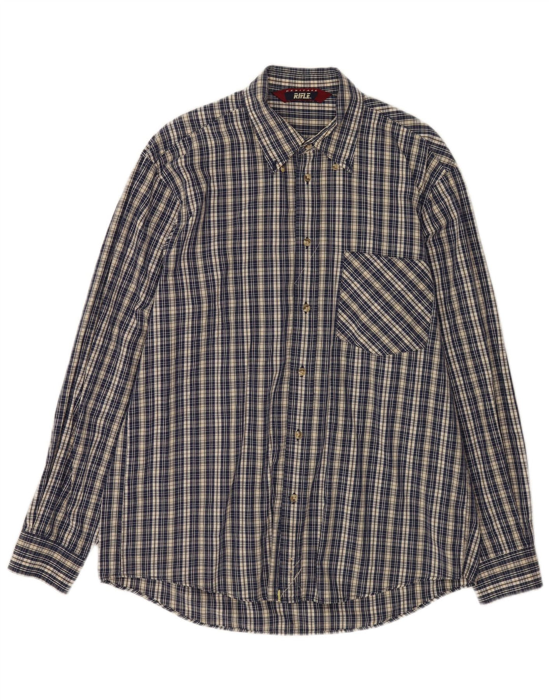 Ανδρικό πουκάμισο Rifle Heritage Large Navy Blue Check Cotton