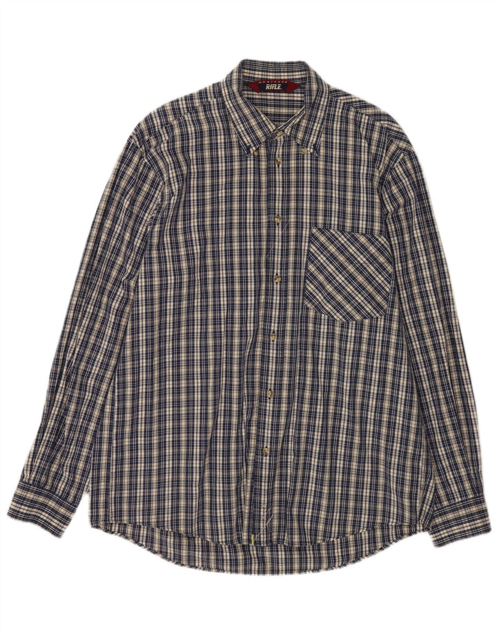 Ανδρικό πουκάμισο Rifle Heritage Large Navy Blue Check Cotton