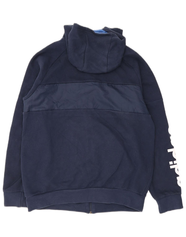 Γραφικό πουλόβερ Adidas Boys με κουκούλα 14-15 ετών Navy Blue Colorblock