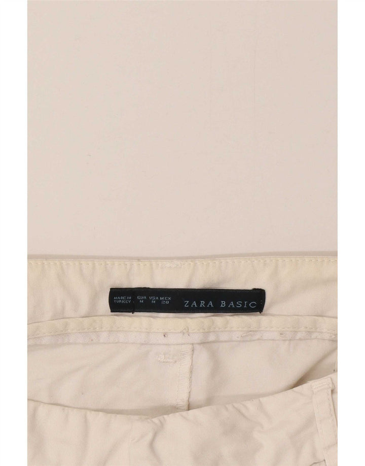 Zara Γυναικείο Slim παντελόνι Chino Medium W32 L30 Λευκό βαμβακερό