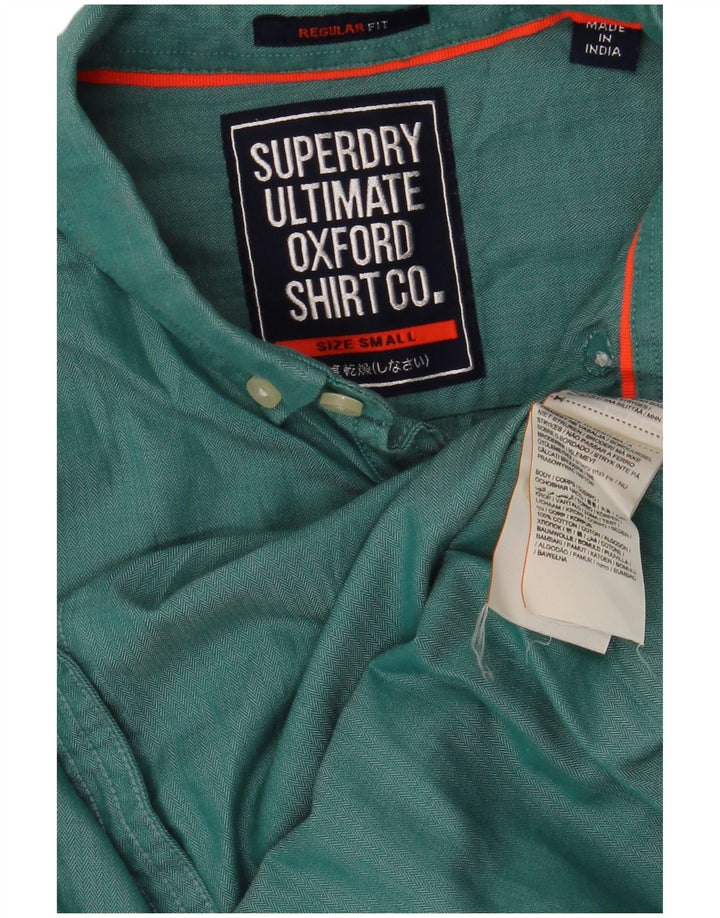 Ανδρικό πουκάμισο με κανονική εφαρμογή SUPERDRY, μικρό πράσινο βαμβακερό