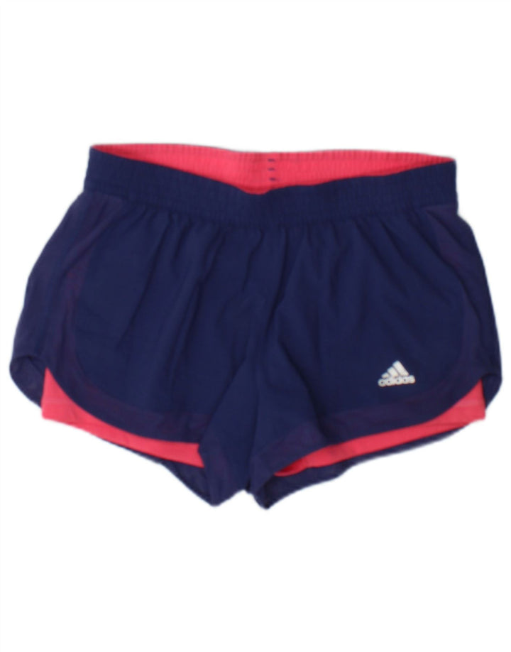 Γυναικείο αθλητικό σορτς Adidas Climalite UK 10 Small Blue Polyester