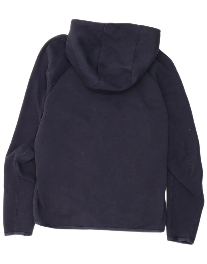 NIKE Mens Zip Hoodie Sweater Small Navy Blue Cotton