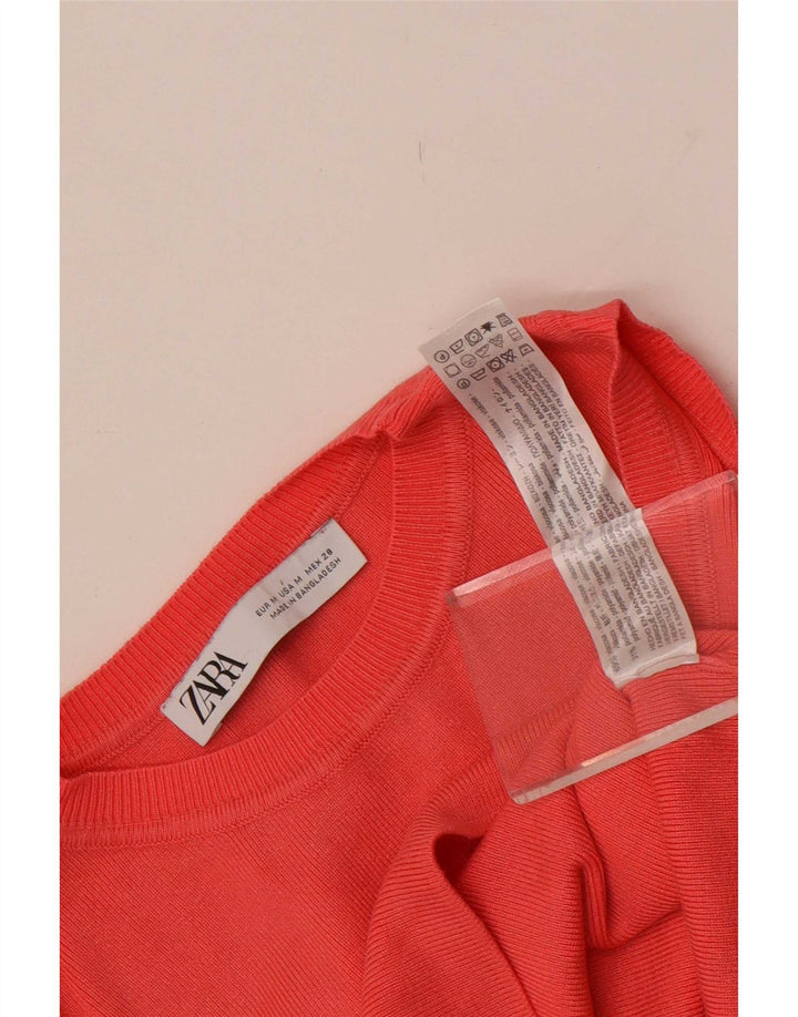 Zara Γυναικείο Crop Vest Top UK 12 Medium Red Viscose