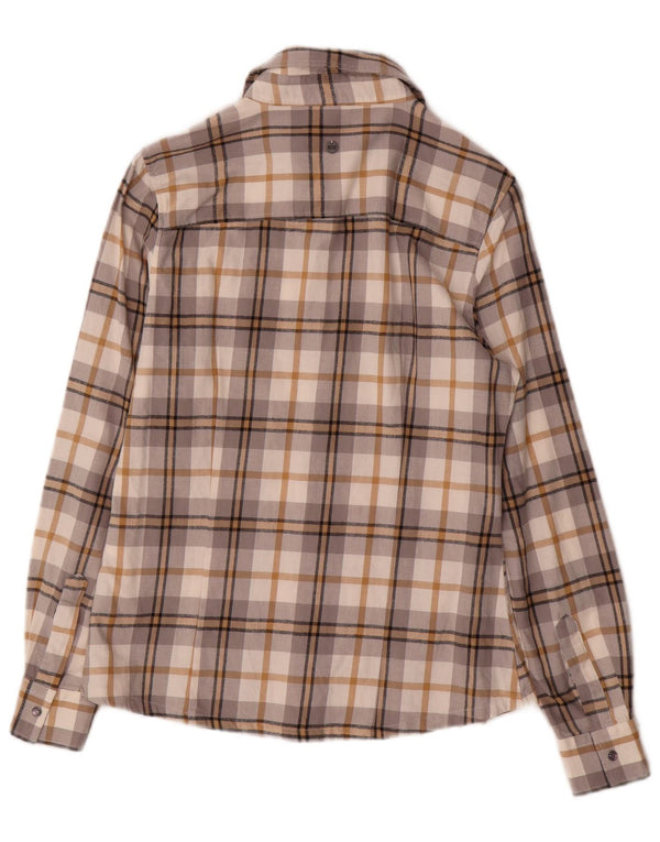 CARRERA Γυναικείο φανελένιο πουκάμισο UK 10 Small Grey Check Cotton