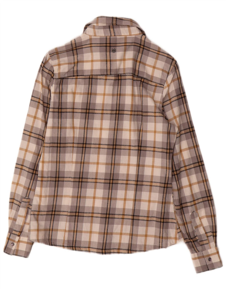 CARRERA Γυναικείο φανελένιο πουκάμισο UK 10 Small Grey Check Cotton